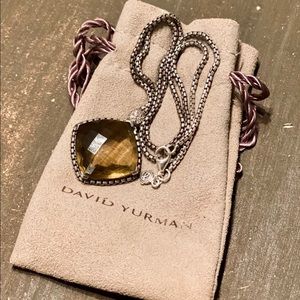 David Yurman Quartz and Diamond Pendant Necklace